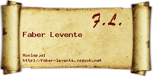 Faber Levente névjegykártya